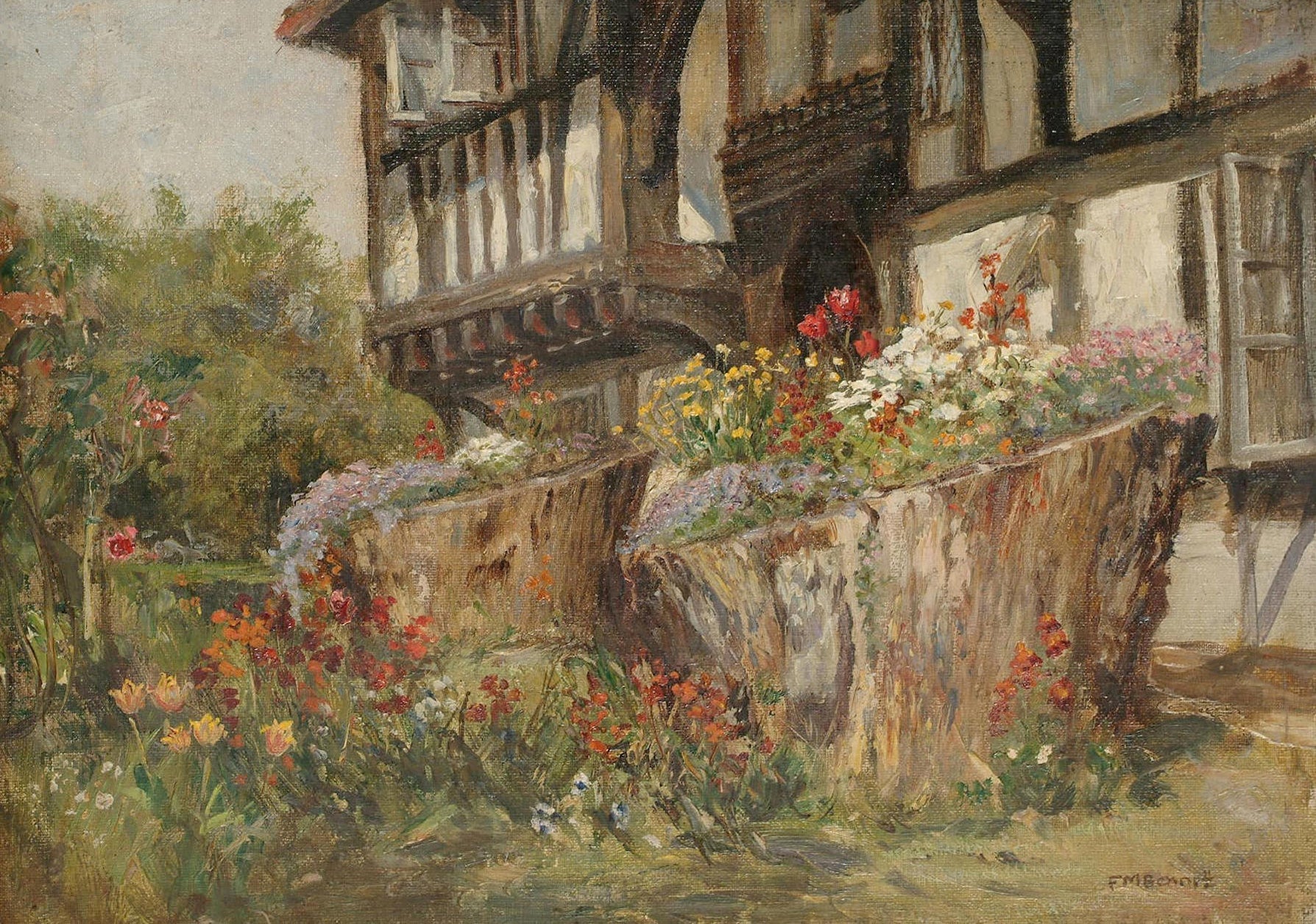 {{ product_title }} Fine Art Print | {{ product_vendor }} Jakero77 Frank Moss Bennett Front Door Hawkenbury 1910 Tudor Style Fine Art Print Art Print  Jakero77