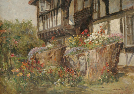 {{ product_title }} Fine Art Print | {{ product_vendor }} Jakero77 Frank Moss Bennett Front Door Hawkenbury 1910 Tudor Style Fine Art Print Art Print  Jakero77