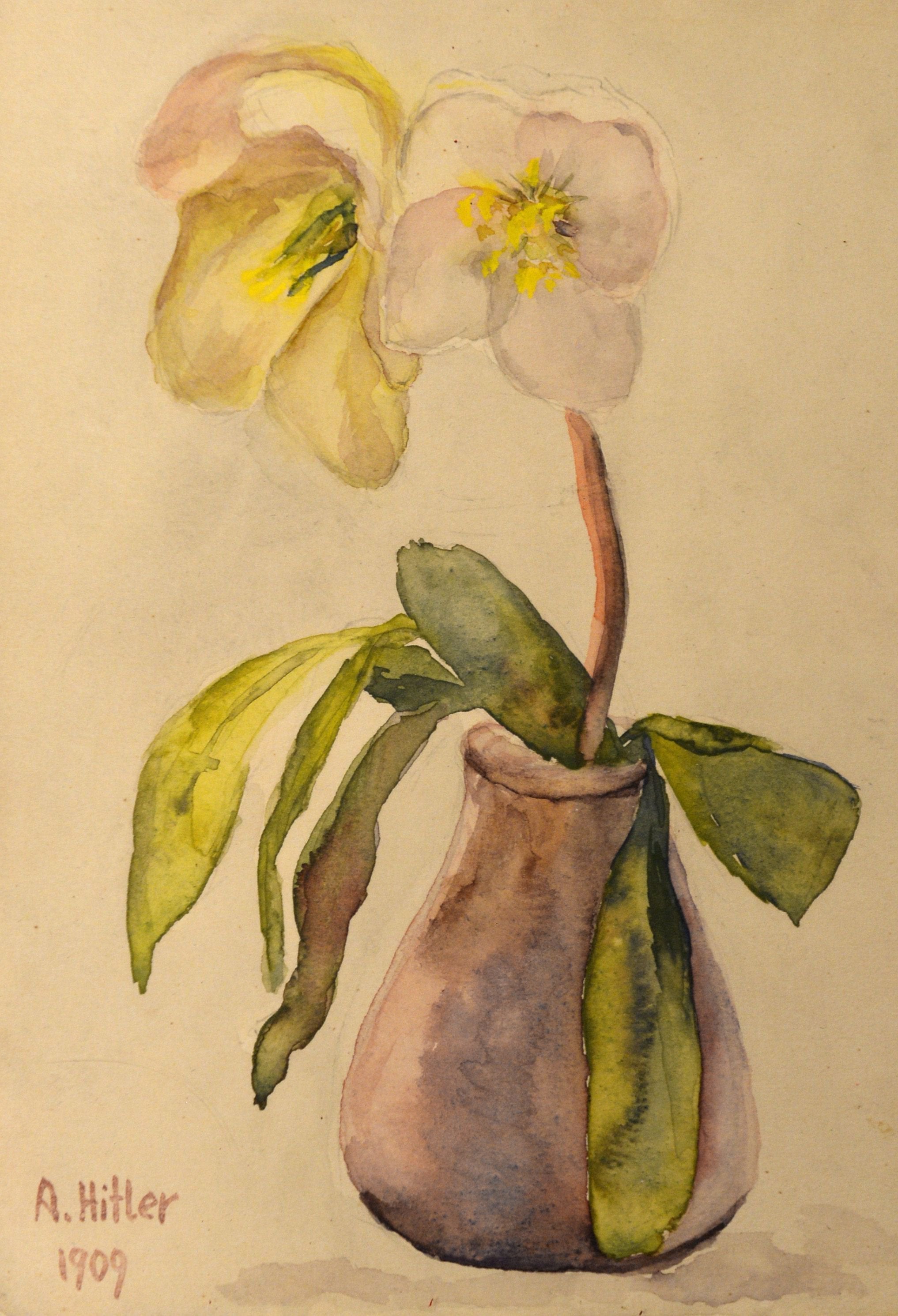 {{ product_title }} Fine Art Print | {{ product_vendor }} Jakero77 Adolf Hitler Blooming Flower Still Life 1909 Fine Art Print Art Print  Jakero77