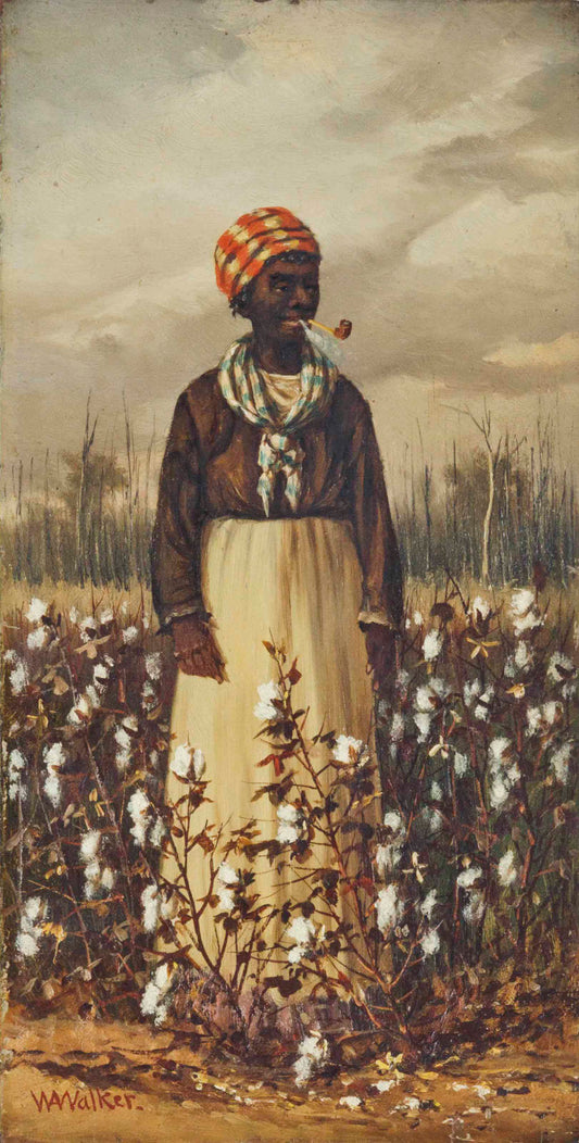 {{ product_title }} Fine Art Print | {{ product_vendor }} Jakero77 William Aiken Walker Woman Smoking a Pipe 1880s Cotton Field Art Print Art Print  Jakero77