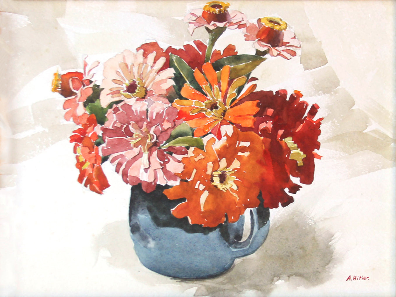 {{ product_title }} Fine Art Print | {{ product_vendor }} Jakero77 Adolf Hitler Blue Vase with Flowers circa 1912 Fine Art Print Art Print  Jakero77
