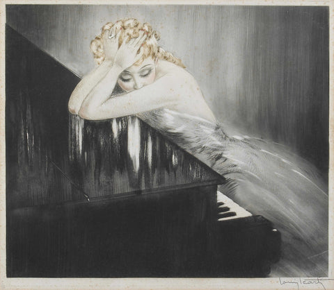 Louis Icart The Waltz Dream 1938 Woman at Grand Piano Fine Art Print 17" x 22"