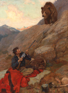 Philip R Goodwin Early Morning Visitor 1910s Grizzly Bear Fine Art Print 17"x22"
