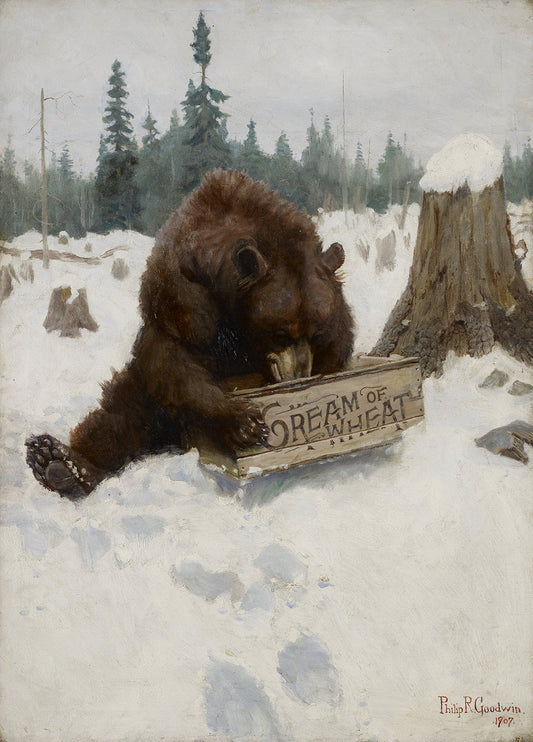 {{ product_title }} Fine Art Print | {{ product_vendor }} Jakero77 Philip Russell Goodwin A Bear Chance 1907 Cream of Wheat Fine Art Print Art Print  Jakero77