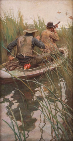 Philip R Goodwin Duck Hunters 1910s Two Men in a Boat Fine Art Print 17" x 22"
