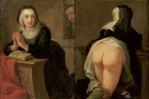 Marten van Meytens Kneeling Nun and Backside 1731 Butt Fine Art Print 17" x 22"