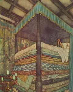 Edmund Dulac The Princess and the Pea 1911 Stacked Bed Fine Art Print 17" x 22"