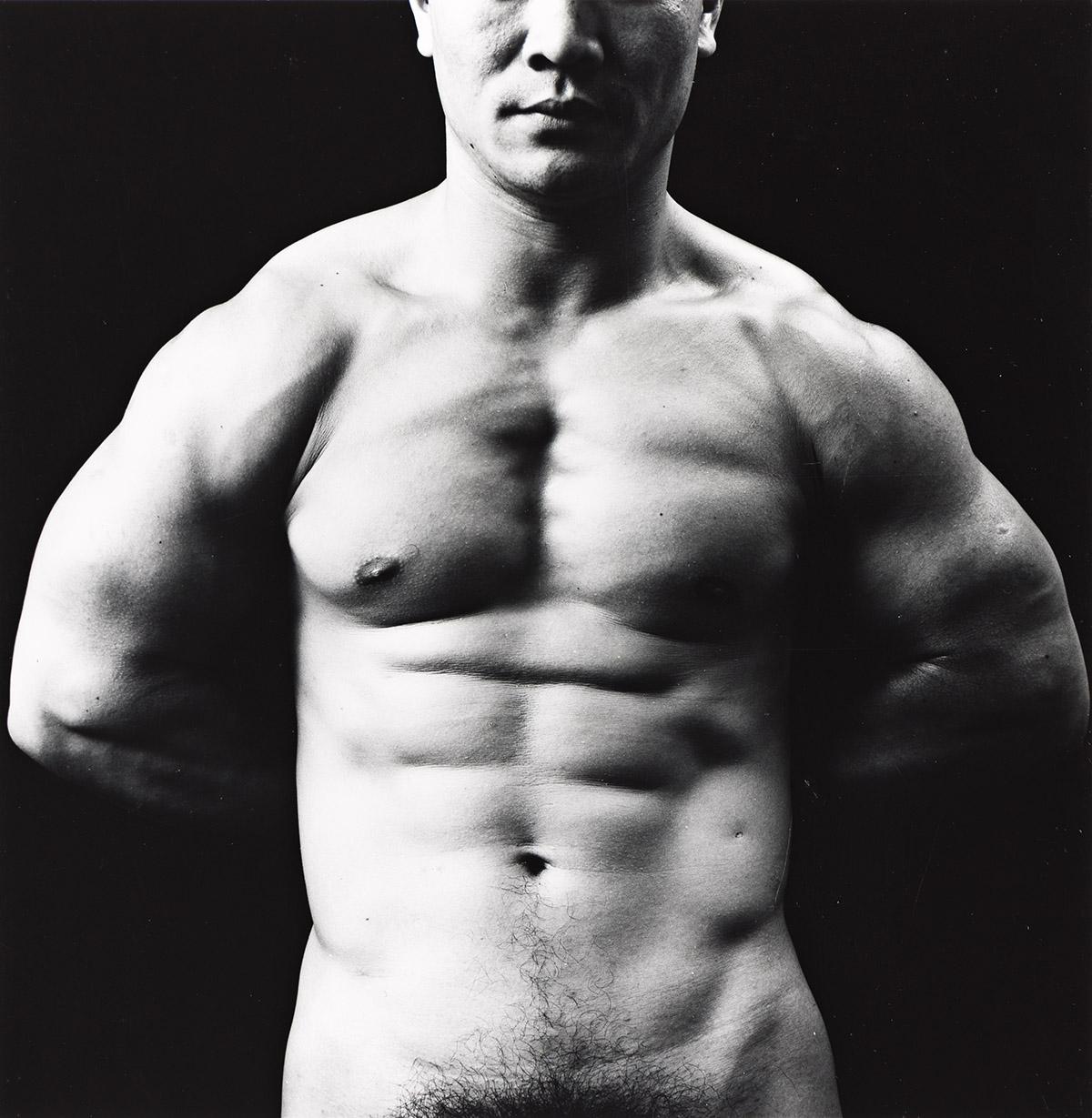 Tamotsu Yato Nobou Takamoto Japan Bodybuilder Flexing Torso Pubic Hair 1970 Fine Art Print 17"x22"