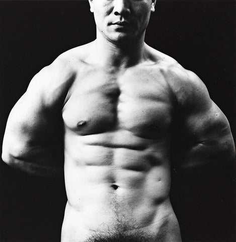 Tamotsu Yato Nobou Takamoto Japan Bodybuilder Flexing Torso Pubic Hair 1970 Fine Art Print 17"x22"