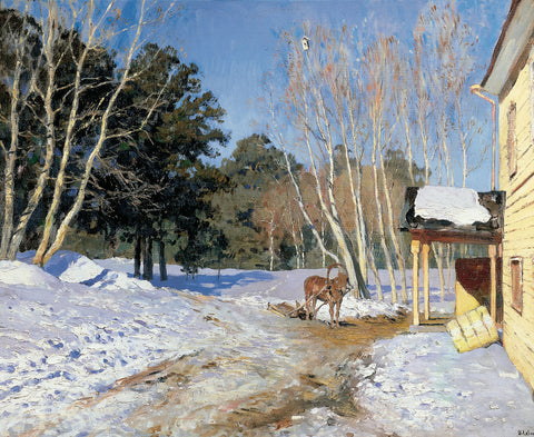 Isaac Levitan March 1895 Snowy Russian Forest Landscape Fine Art Print 17" x 22"