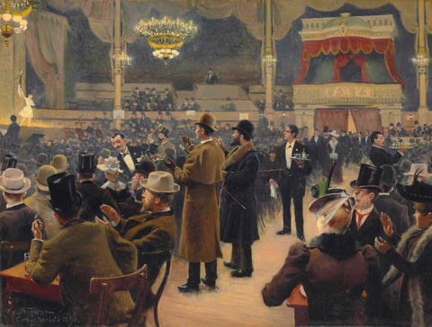 Paul Gustave Fischer Circus Variety Show 1891 Copenhagen Fine Art Print 17"x22"