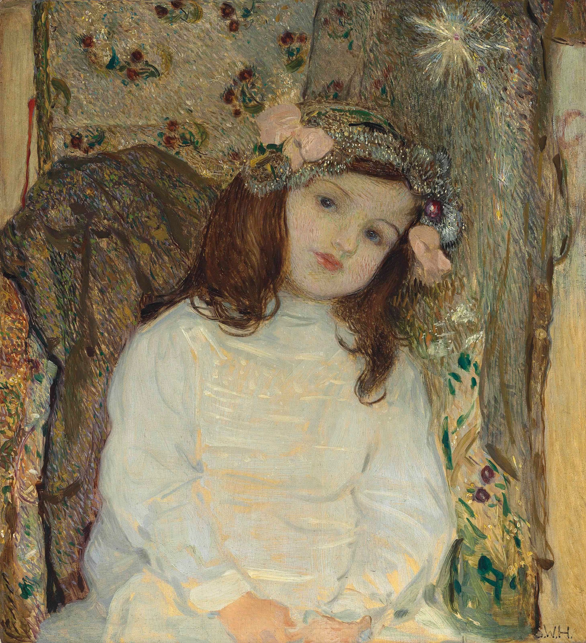 Sigmund Walter Hampel Portrait Artist Daughter 4 Yrs 1908 Fine Art Print 17"x22"