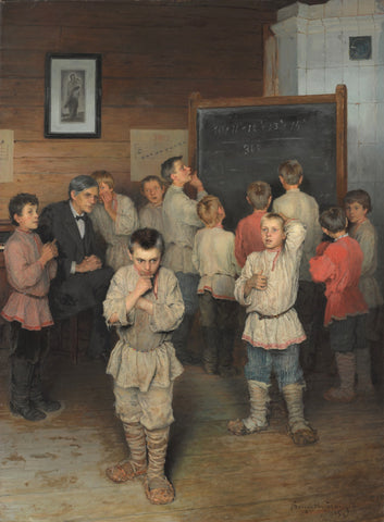 Nikolay Bogdanov Belsky Mental Calculation Russia 1895 Fine Art Print 17" x 22"