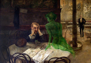 Viktor Oliva The Absinthe Drinker 1901 Green Fairy Woman Fine Art Print 17"x22"