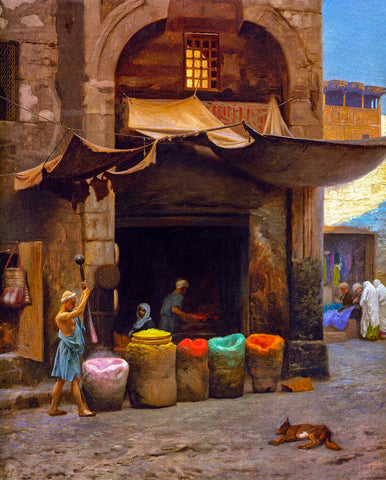 Jean Leon Gerome Pigment Seller in North Africa 1891 Fine Art Print 17" x 22"