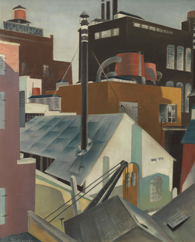 Preston Dickinson Industry 1923 Industrial City Skyline Fine Art Print 17" x 22"