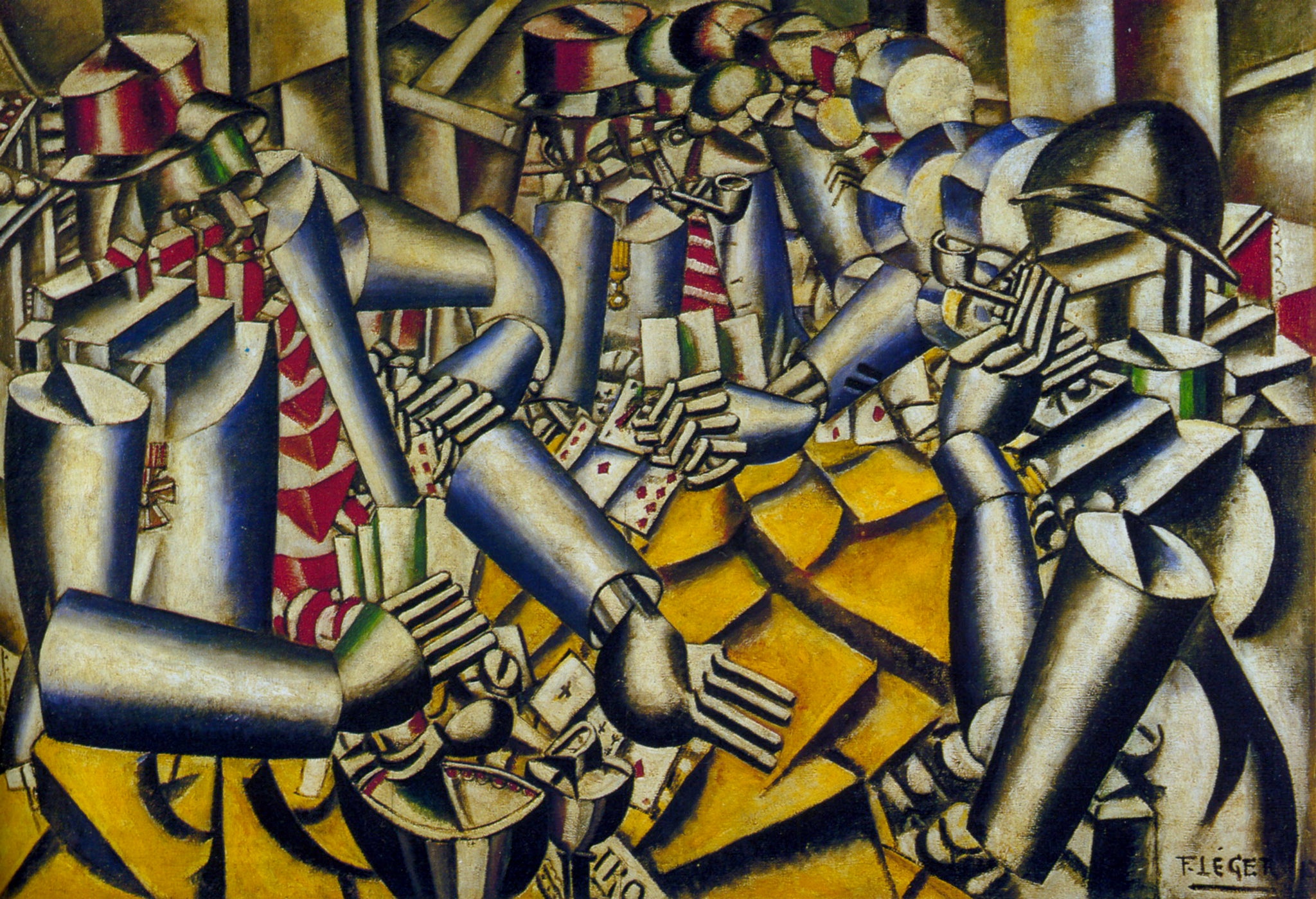 Joseph Fernand Henri Leger Soldiers Playing Cards 1917 Fine Art Print 17" x 22"