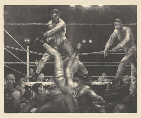 George Bellows Dempsey versus Firpo Boxing Match Knockout 1923 Fine Art Print 17"x22"