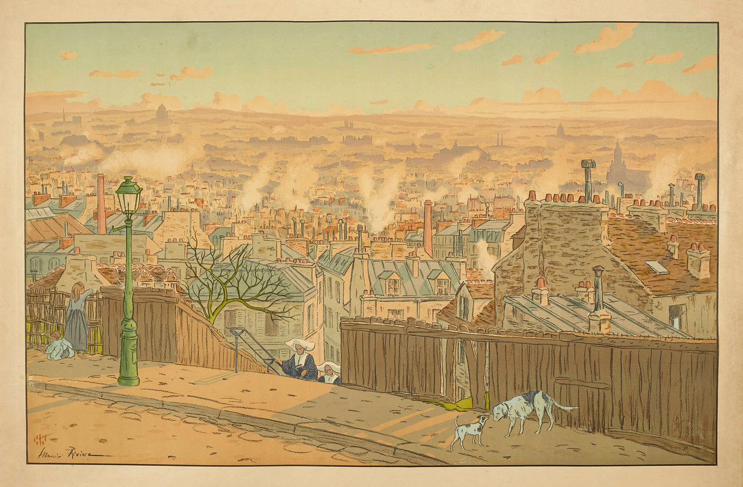 {{ product_title }} Fine Art Print | {{ product_vendor }} Jakero77 Henri Riviere View of Paris From Montmartre 1900 Nuns Fine Art Print Art Print  Jakero77