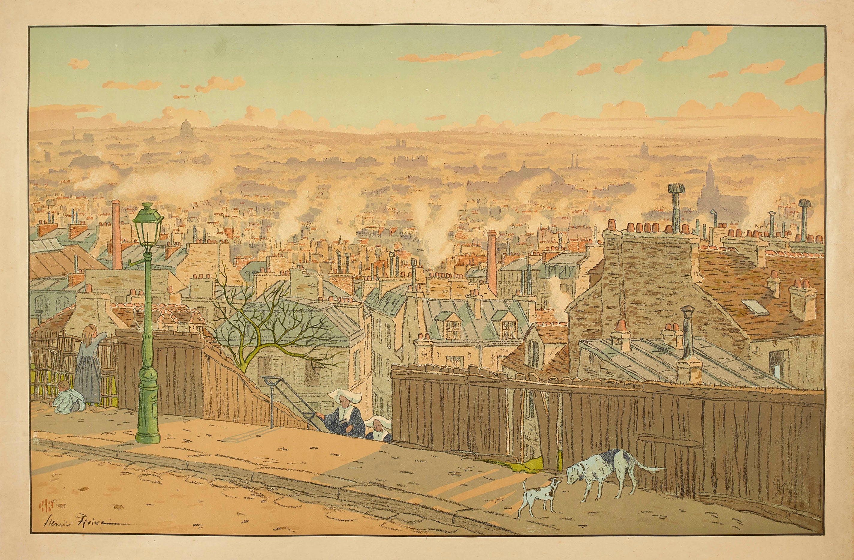 {{ product_title }} Fine Art Print | {{ product_vendor }} Jakero77 Henri Riviere View of Paris From Montmartre 1900 Nuns Fine Art Print Art Print  Jakero77