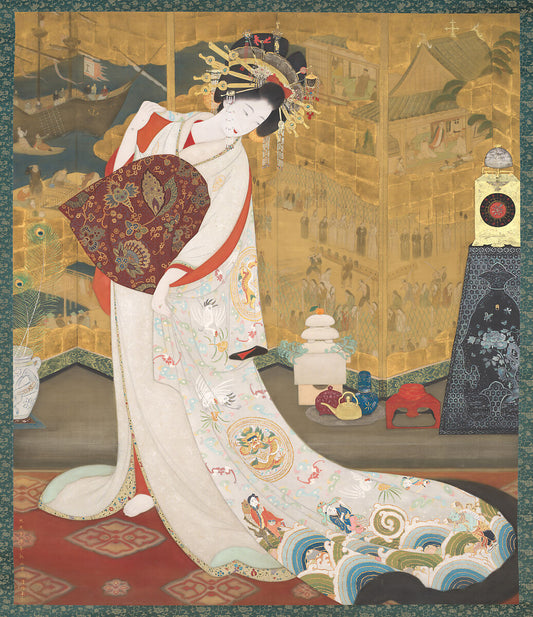 Kobayakawa Kiyoshi Nagasaki Courtesan Nanban Screen 1926 Fine Art Print 17"x22"