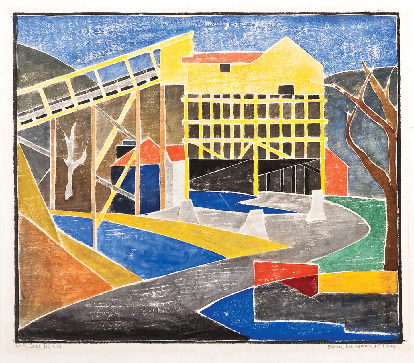 Blanche Lazzell West Virginia Coal Works Plant 1949 Fine Art Print 17" x 22"