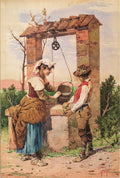 Filippo Indoni Young Shepherd at the Well 1880 Fine Art Print