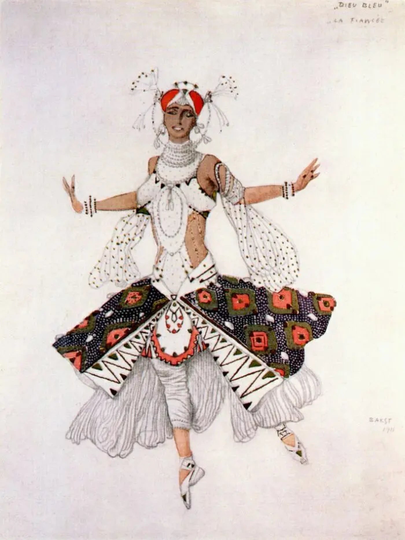 Leon Bakst Le Dieu Bleu the Bride 1912 Fine Art Print