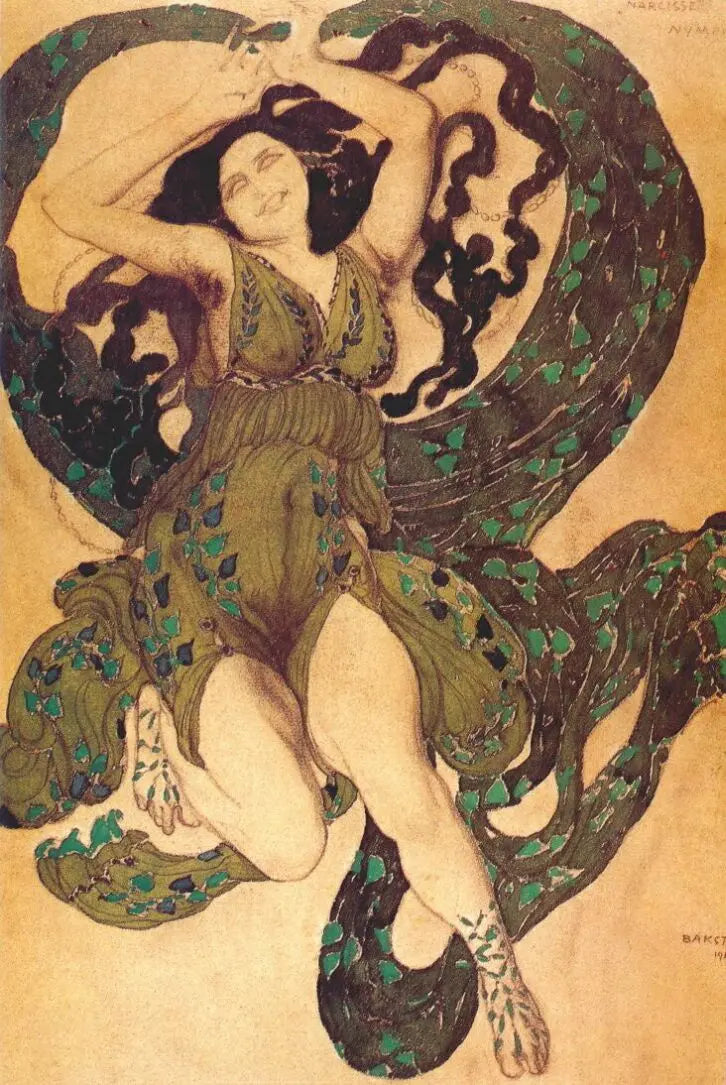 Leon Bakst Nymph Costume Design for the Ballet in One Act Narcisse Diaghilev (Subtitle) 1911 Fine Art Print