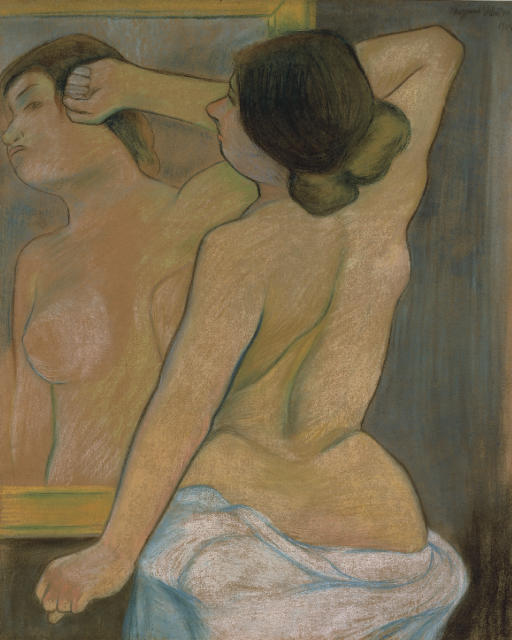 Suzanne Valadon Bare Back in front af a Mirror 1904 Fine Art Print