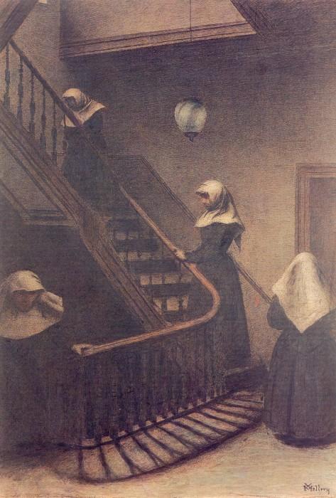 Xavier Mellery After the Evening Prayer 1910 Fine Art Print