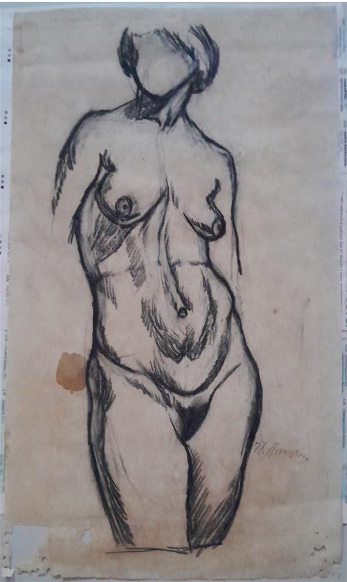 Ilya Mashkov Standing Nude 1911 Fine Art Print