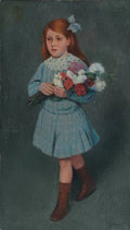Federico Zandomeneghi Girl Holding Flowers 1910 Fine Art Print