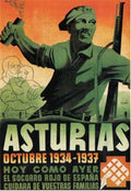 Asturias Rojo España Spanish Civil War Vintage 1937 Fine Art Print