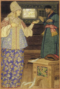 Ivan Bilibin Andrew-Shooter and Strelchiha 1900 Fine Art Print