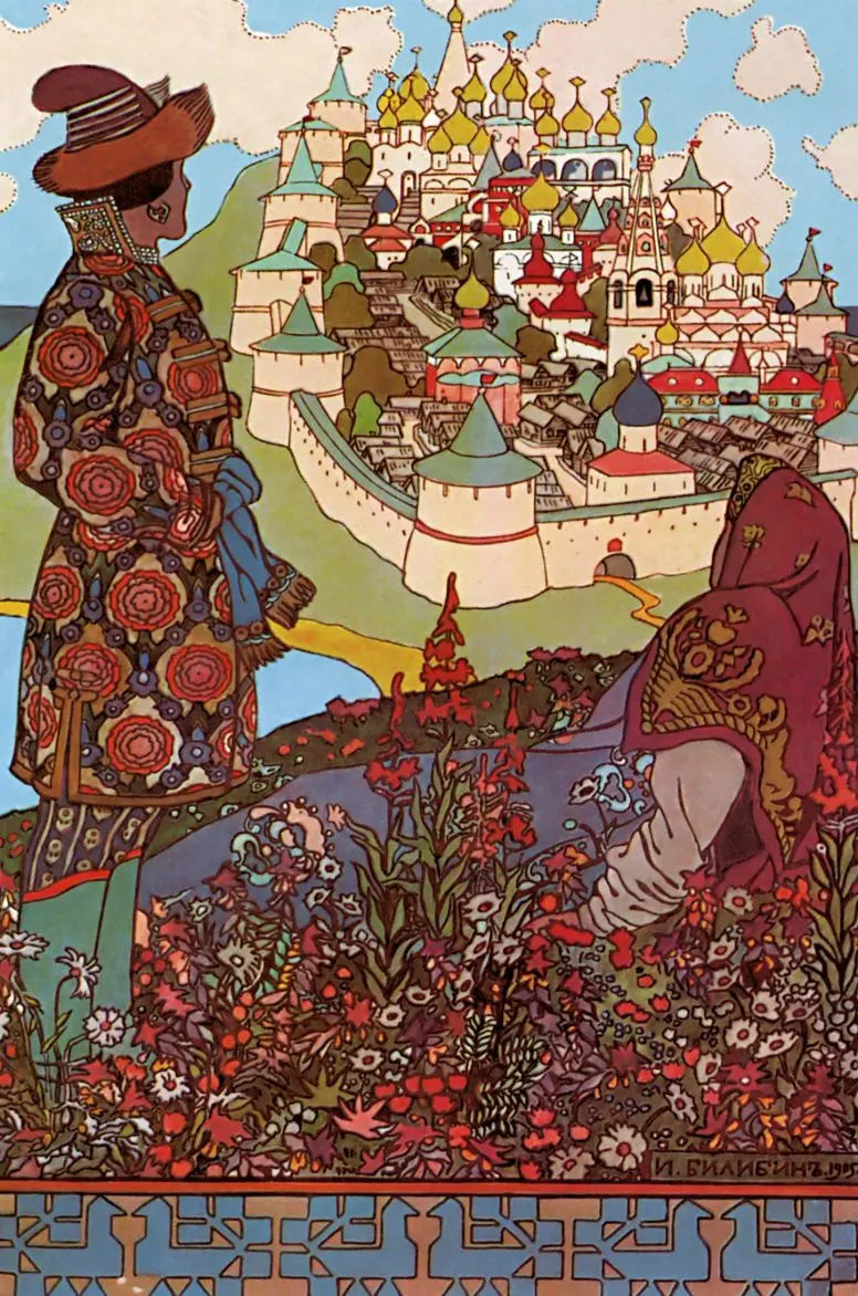 Ivan Bilibin Illustration for the Fairy Tale “The Tale of Tsar Saltan” by Alexander Pushkin 1905 Fine Art Print