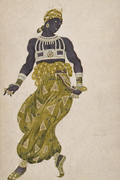 Leon Bakst Negro Gold Drawing Shéhérazade Costume Ballet Diaghilev 1910 Fine Art Print