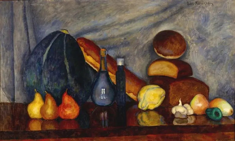 Ilya Mashkov Still Life with Bread and Pumpkin 1915 Fine Art Print