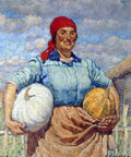 Ilya Mashkov Farmer with Pumpkins 1930 Fine Art Print