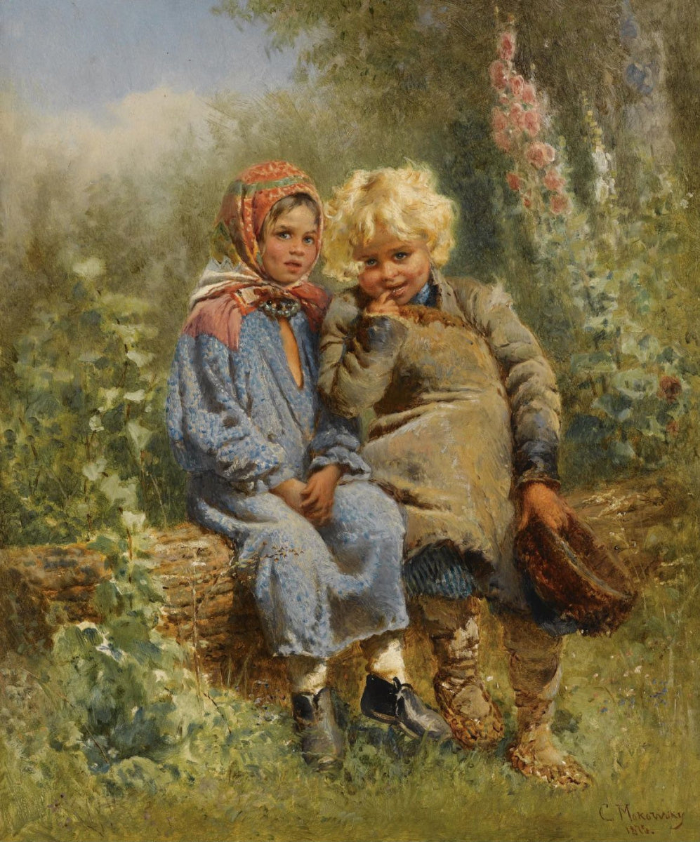 Konstantin Makovsky Peasant Children at Rest 1875 Fine Art Print