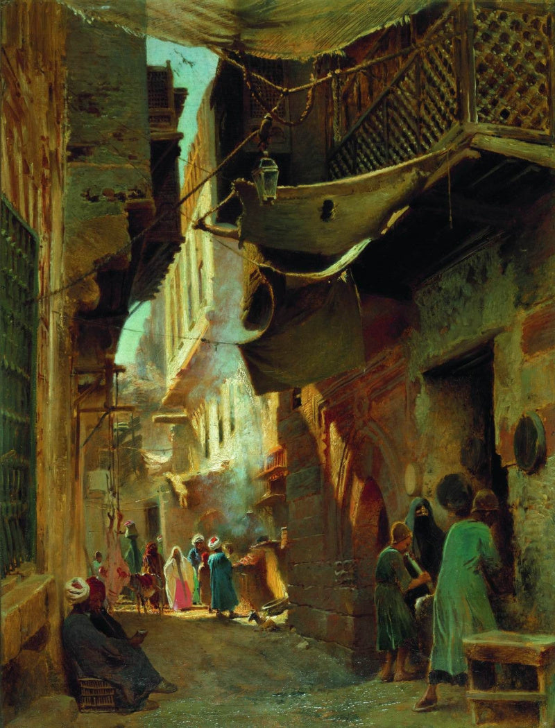Konstantin Makovsky Street in Cairo 1873 Fine Art Print