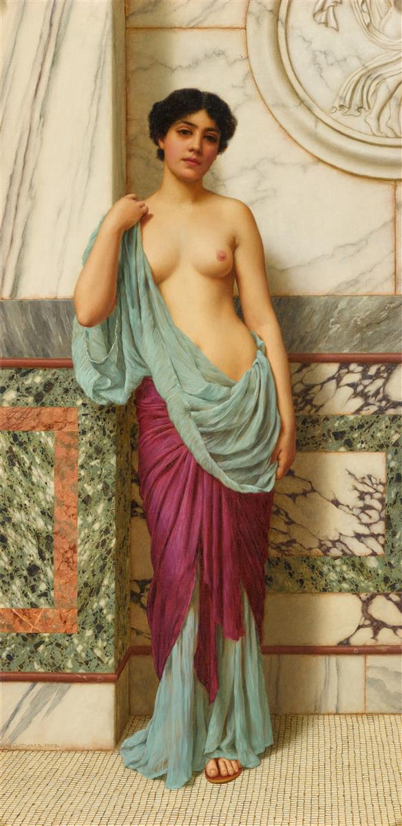 John William Godward At the Thermae 1909 Fine Art Print
