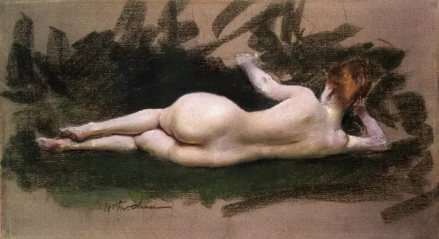 William Merritt Chase Reclining Nude 1888 Fine Art Print