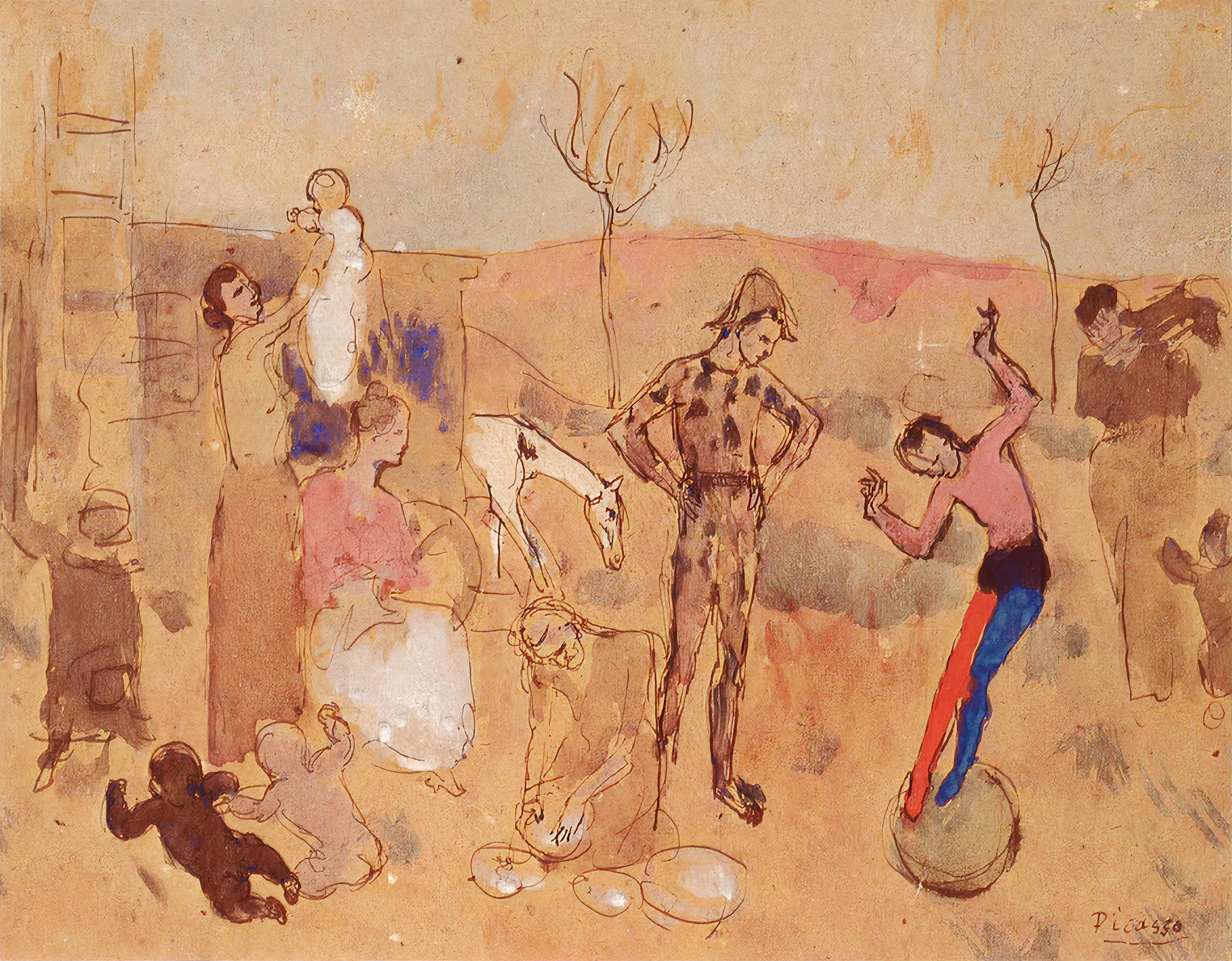 Family of Jugglers (1905) Signed Pablo Picasso - 17" x 22" Fine Art Print