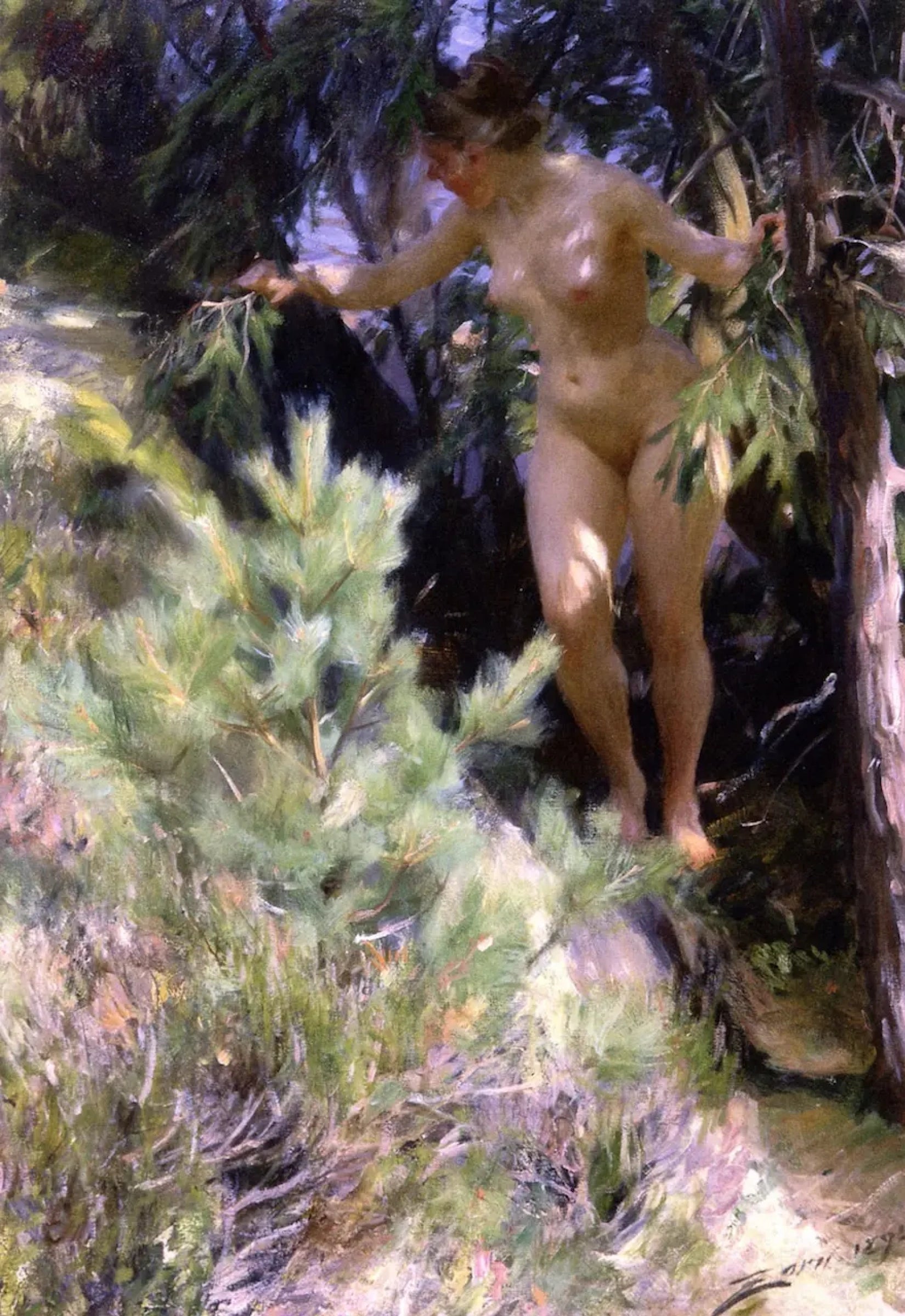Anders Zorn Nude under a Fir 1892 Fine Art Print