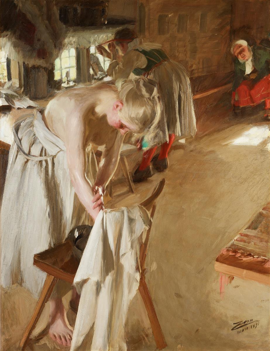 Anders Zorn Sunday Morning 1891 Fine Art Print