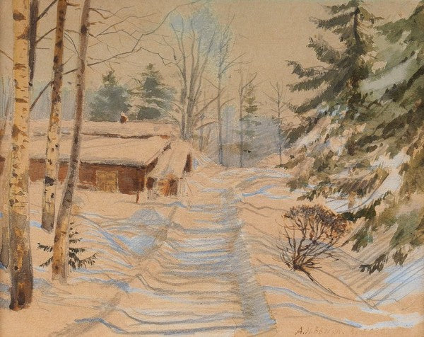 Albert Benois Winter Study in Ligov 1936 Fine Art Print