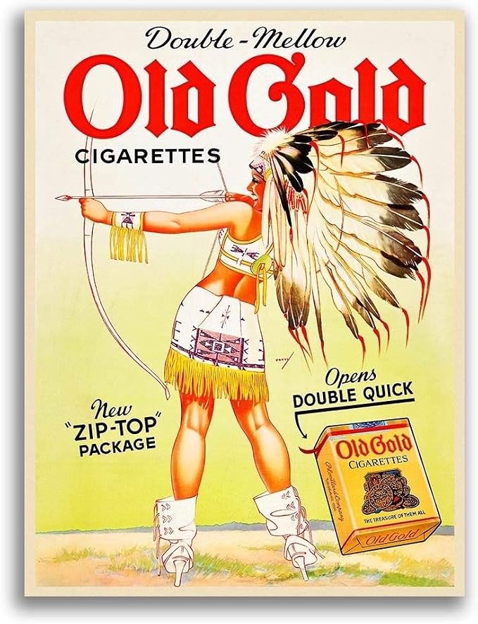 Petty Girl Indian Maiden Old Gold Cigarettes 1930 Fine Art Print