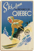 Quebec Canada Vintage Ski Poster Ski Fun 1930 Fine Art Print