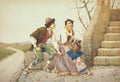 Filippo Indoni Country Courtship 1865 Fine Art Print
